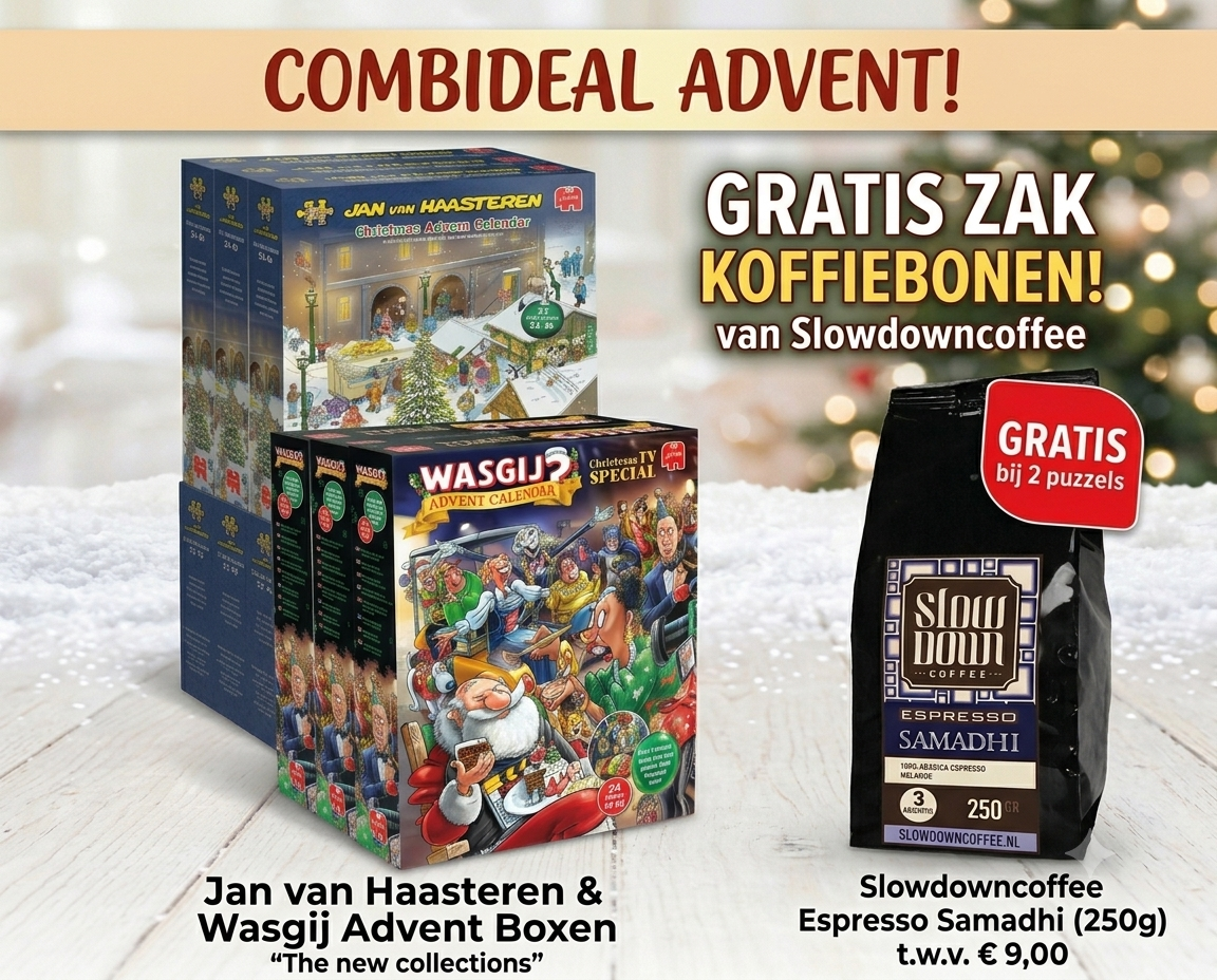 2 Advent Kalenders JvH + Wasgij + Gratis Koffie